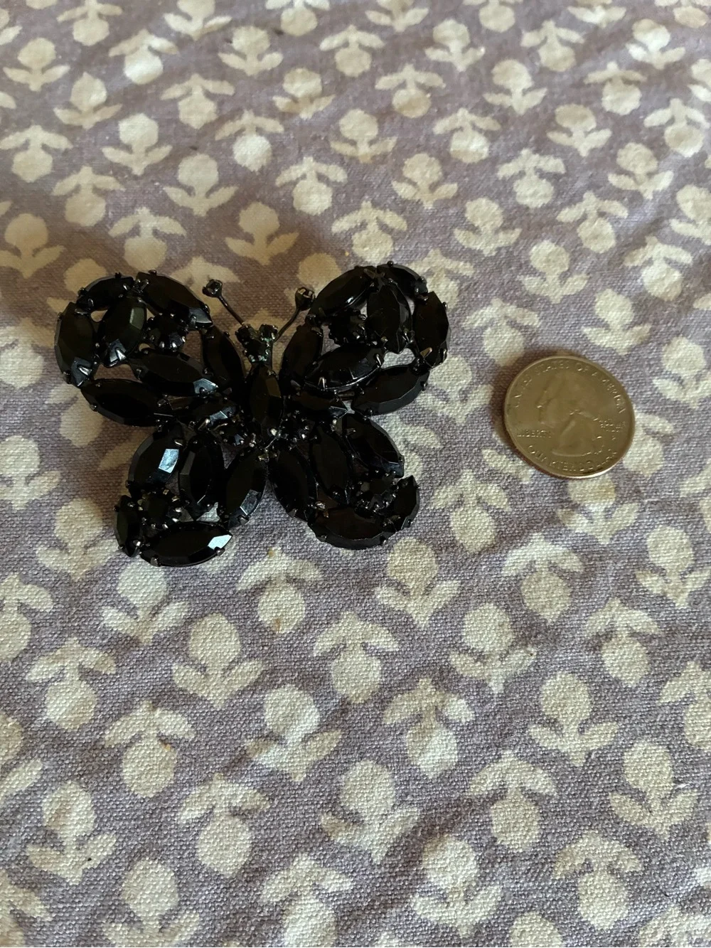 Black Crystal Butterfly Brooch - Elegant Women's Jewelry